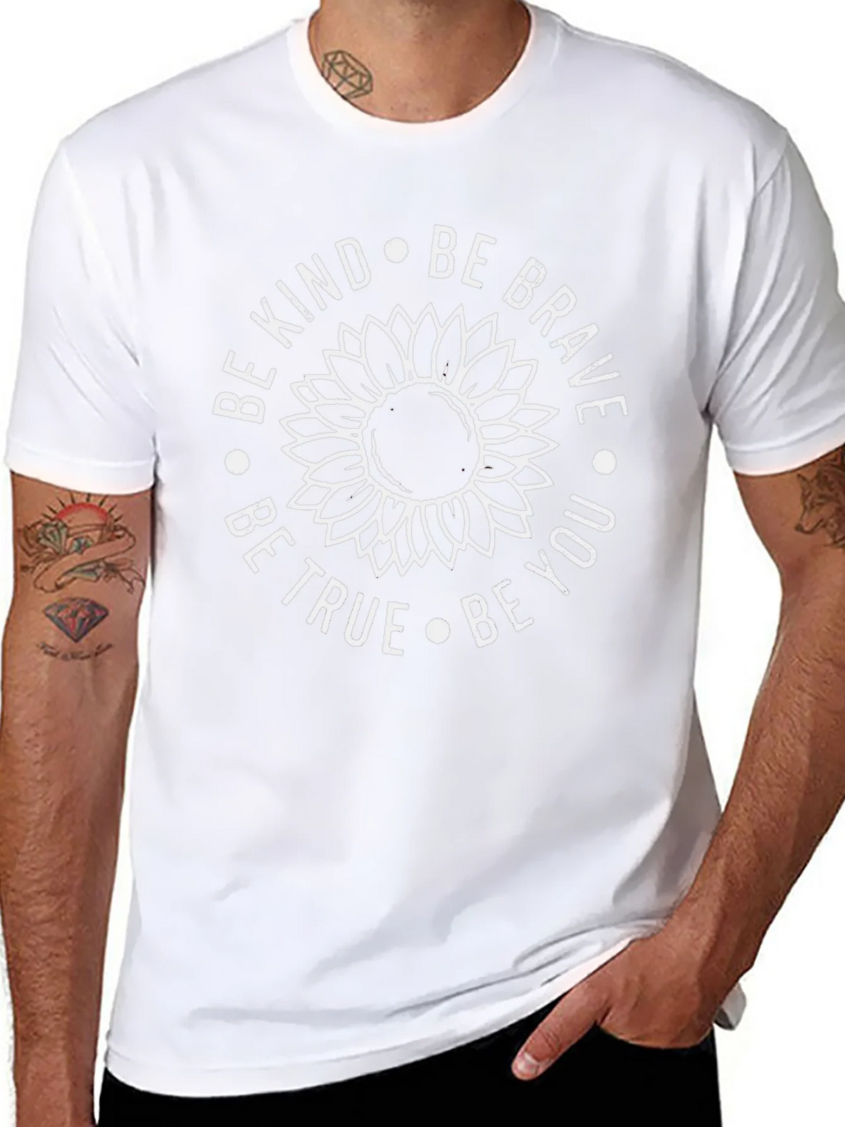 Be Kind Sunflower Graphic T-Shirt - Unisex Black Tee product image 7