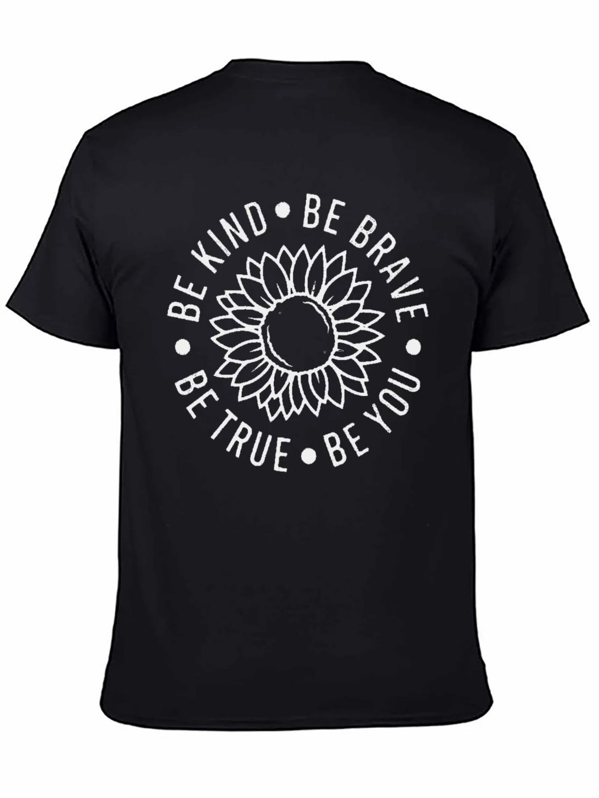 Be Kind Sunflower Graphic T-Shirt - Unisex Black Tee product image 4