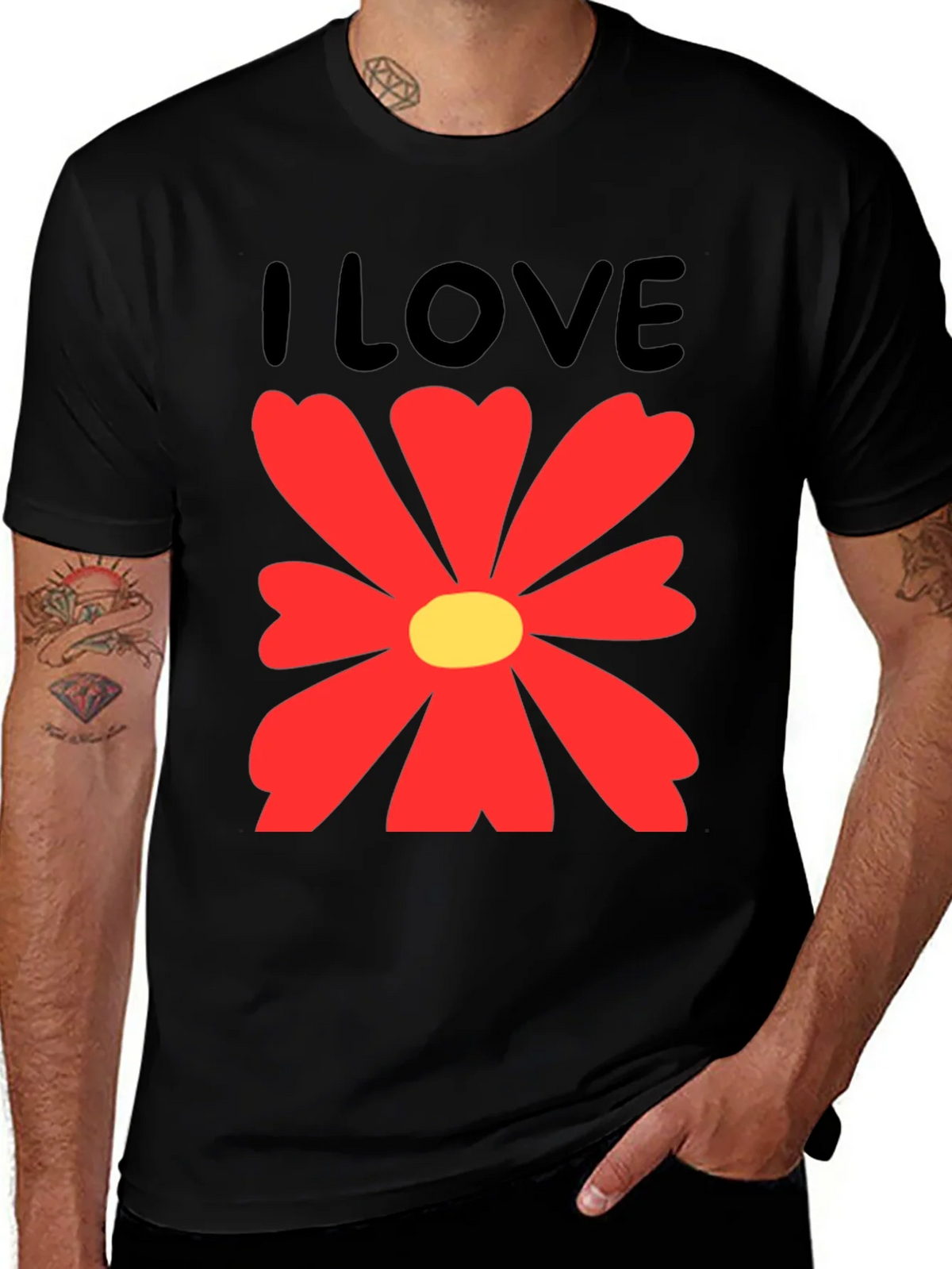 I Love Flowers Graphic T-Shirt - Casual Cotton Tee product image 1