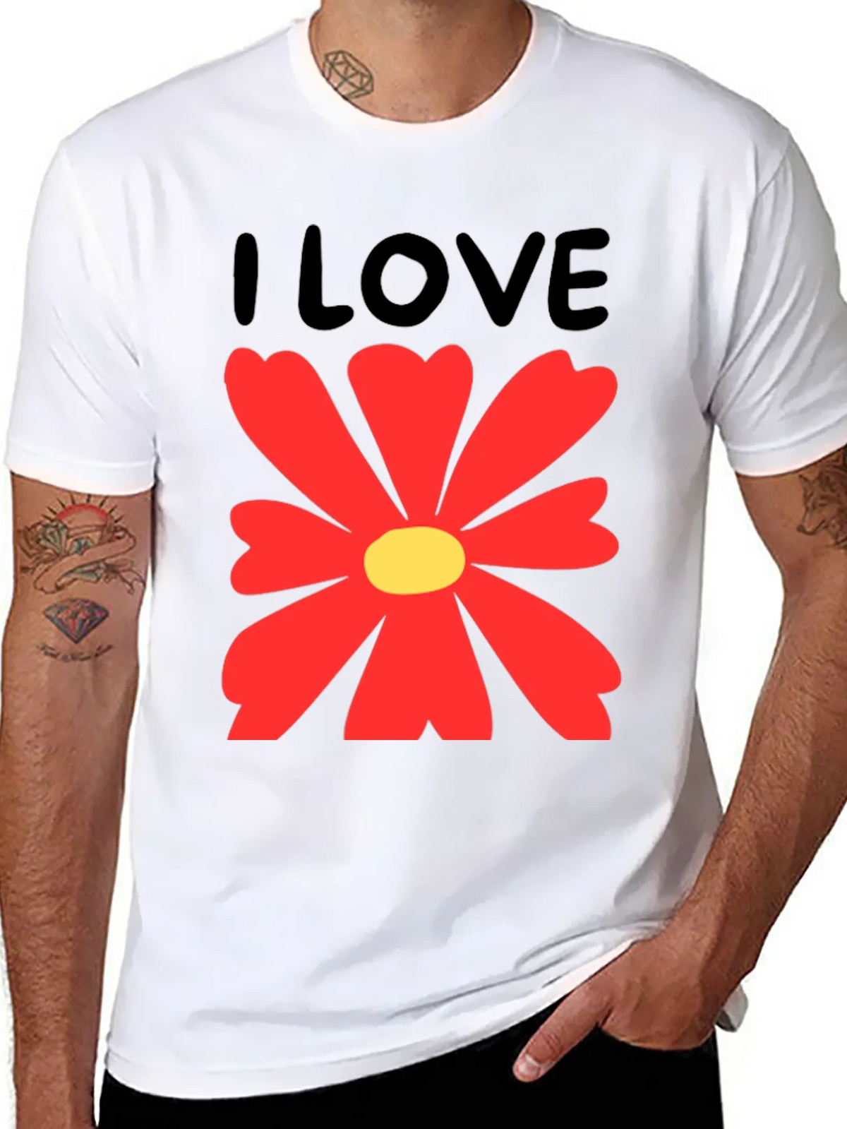 I Love Flowers Graphic T-Shirt - Casual Cotton Tee product image 7