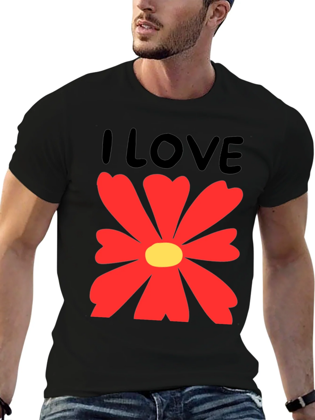I Love Flowers Graphic T-Shirt - Casual Cotton Tee product image 6