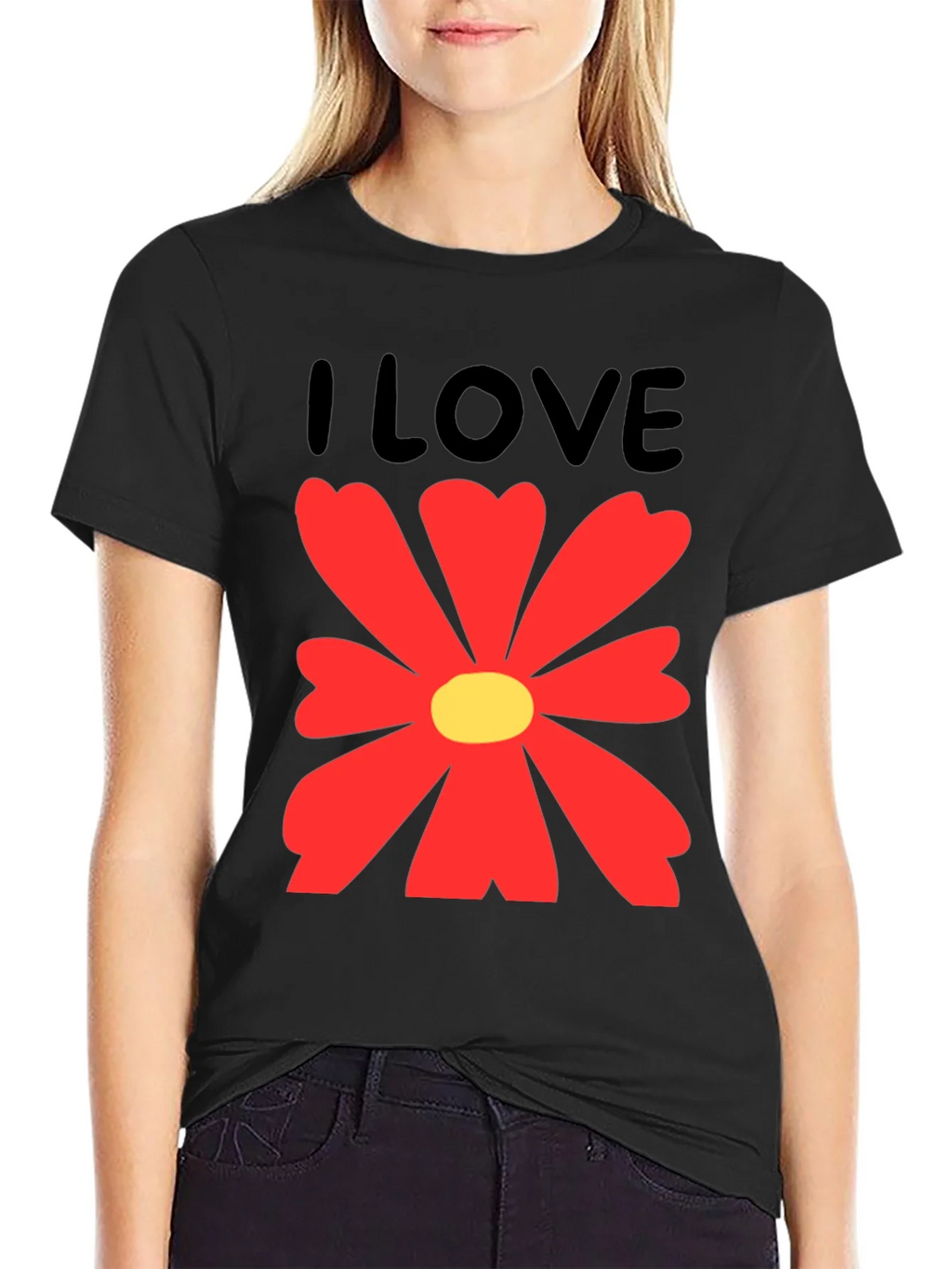 I Love Flowers Graphic T-Shirt - Casual Cotton Tee product image 2
