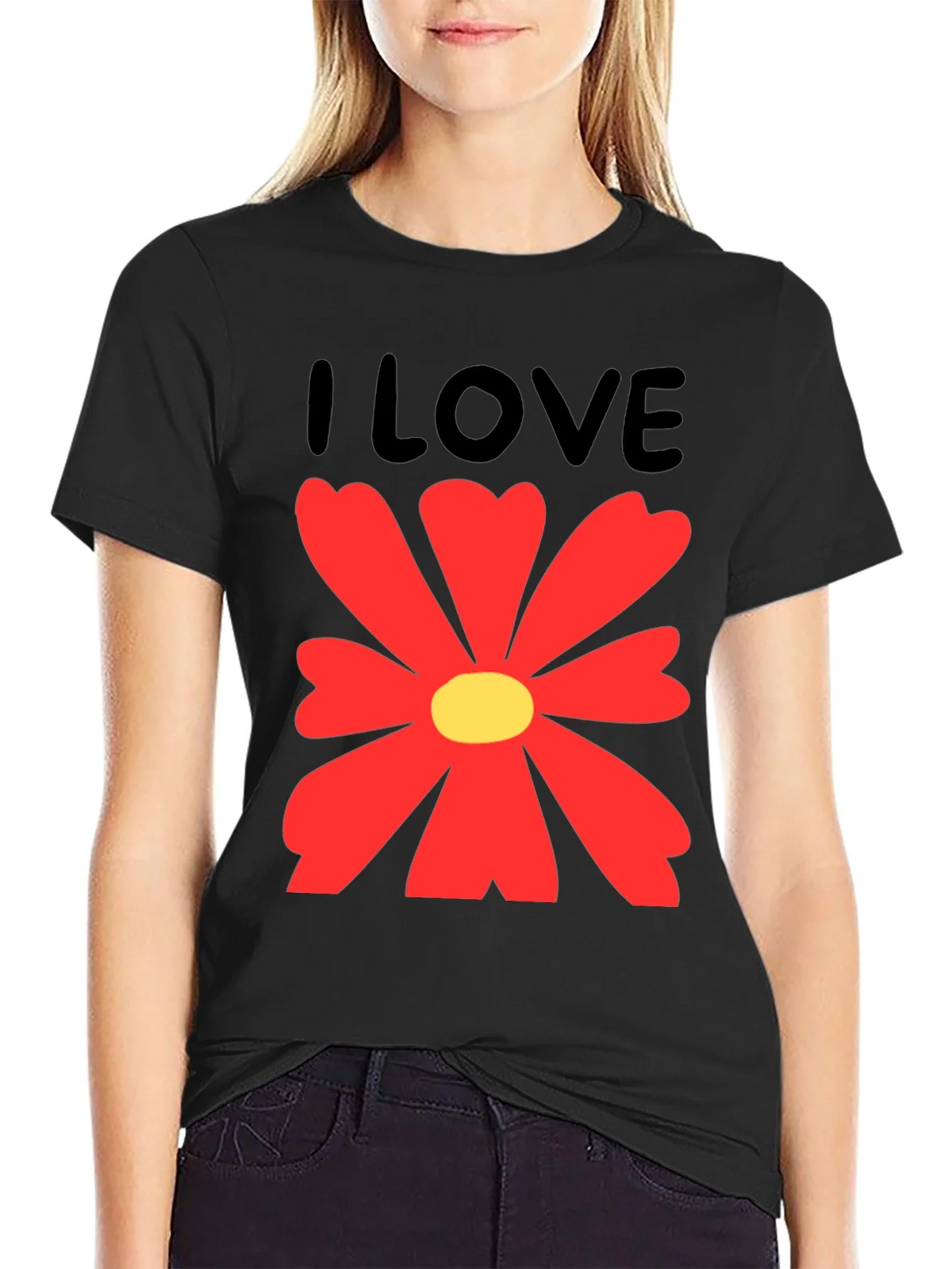 I Love Flowers Graphic T-Shirt - Casual Cotton Tee product image 2