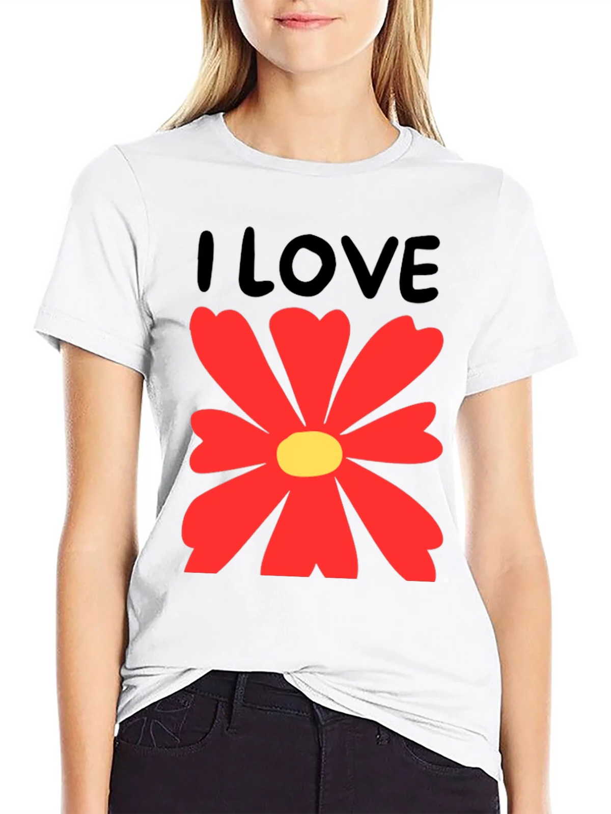 I Love Flowers Graphic T-Shirt - Casual Cotton Tee product image 8