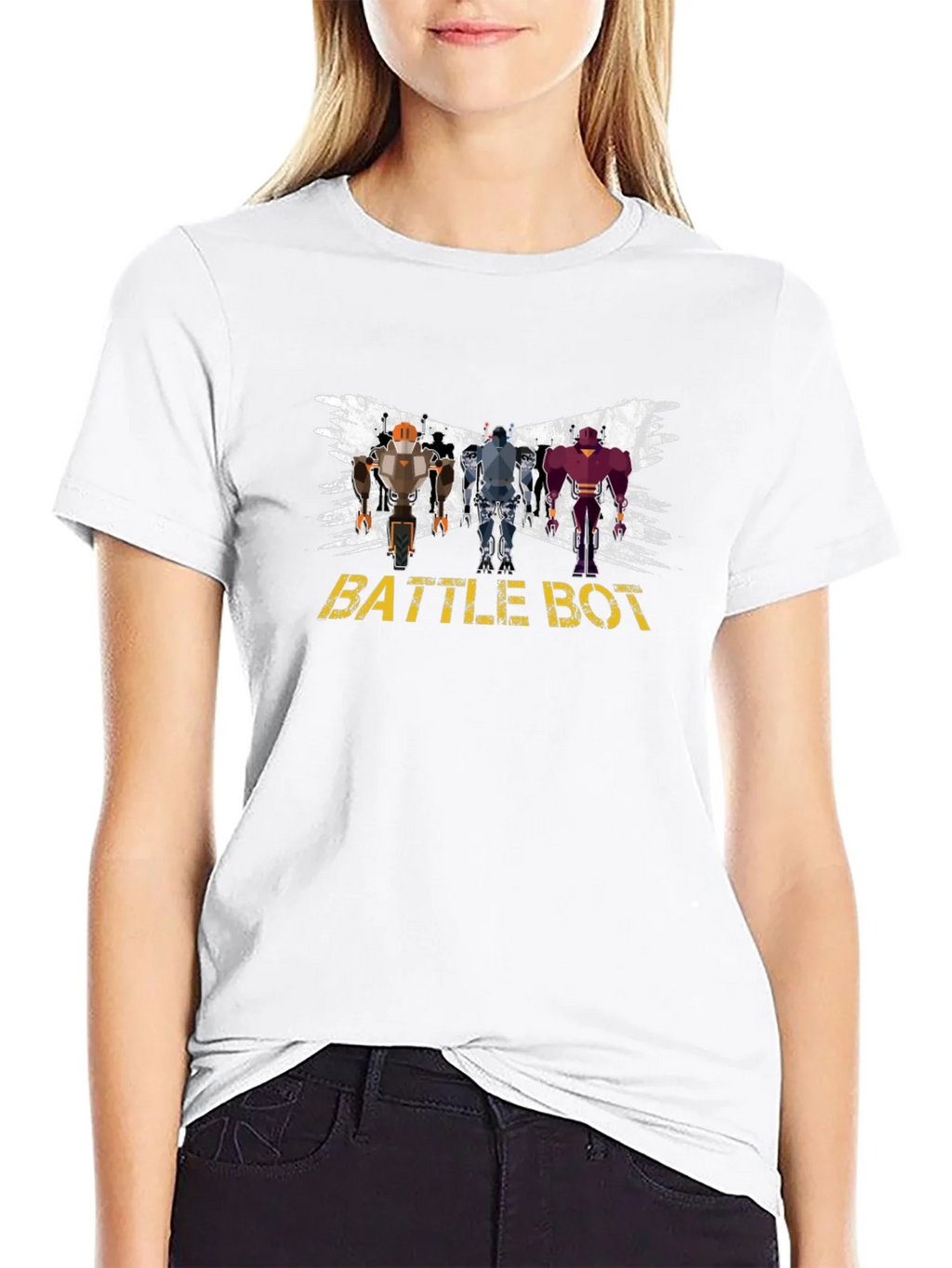 Battle Bot Graphic T-Shirt - Black Crew Neck product image 4