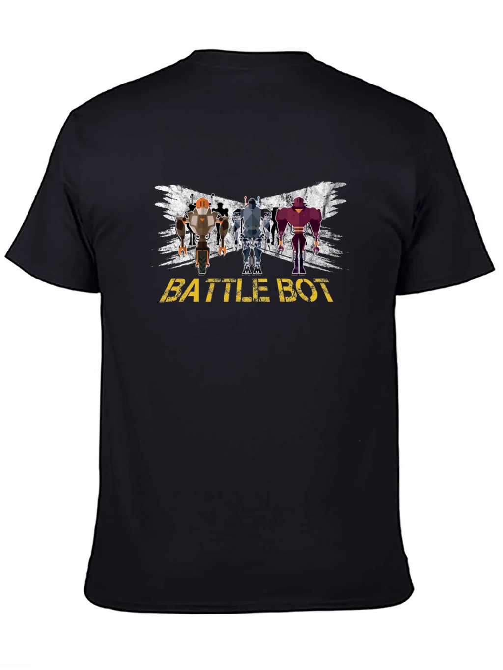 Battle Bot Graphic T-Shirt - Black Crew Neck product image 2