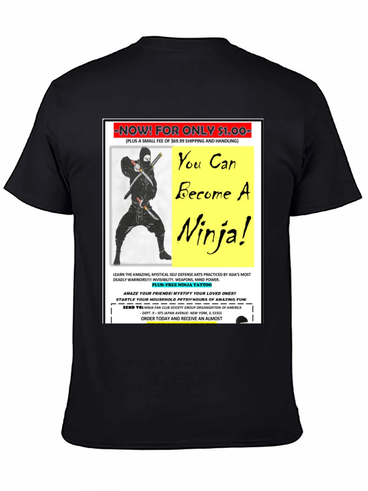 Become A Ninja! Novelty Graphic T-Shirt product image 2