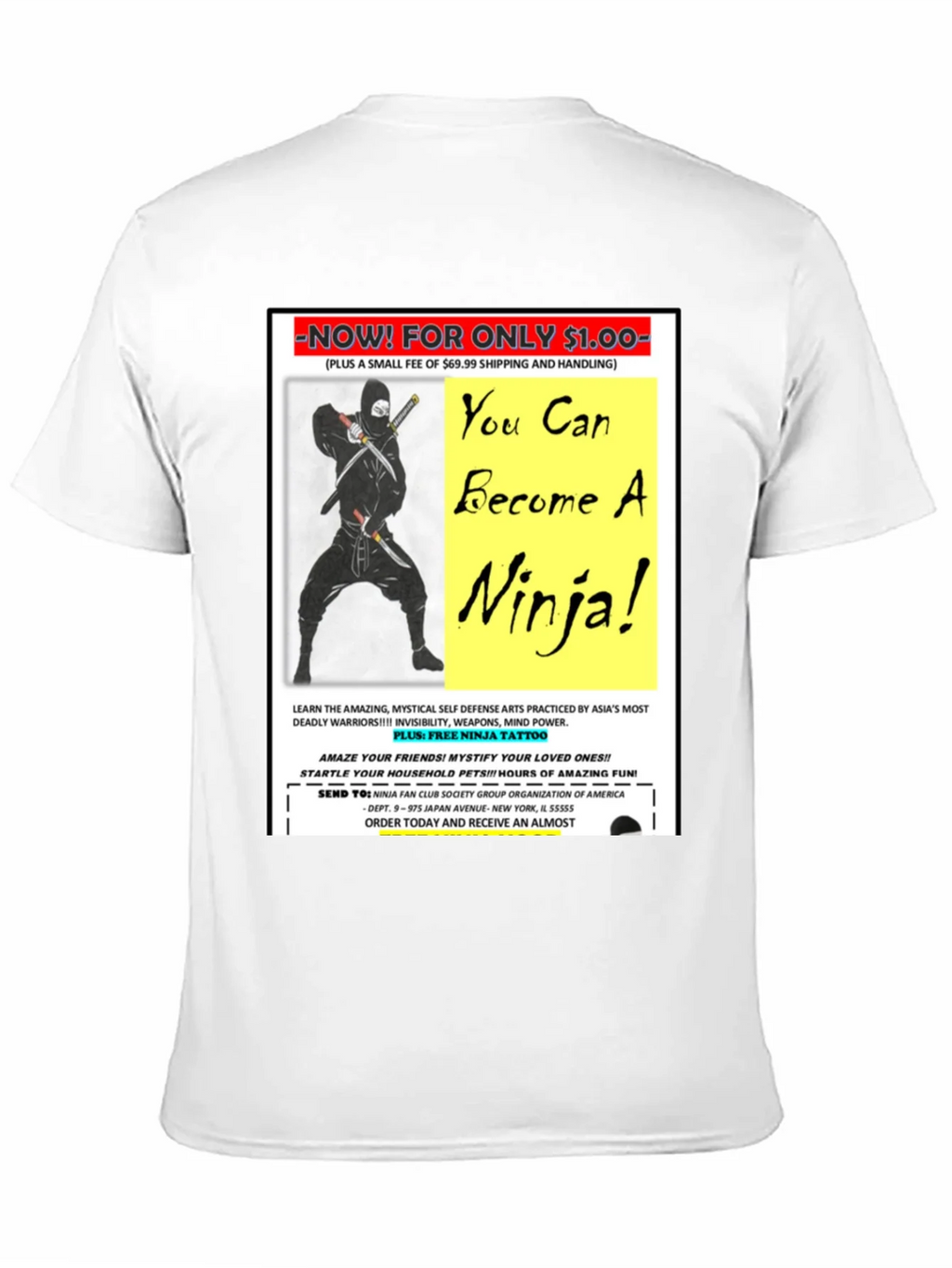 Become A Ninja! Novelty Graphic T-Shirt product image 3