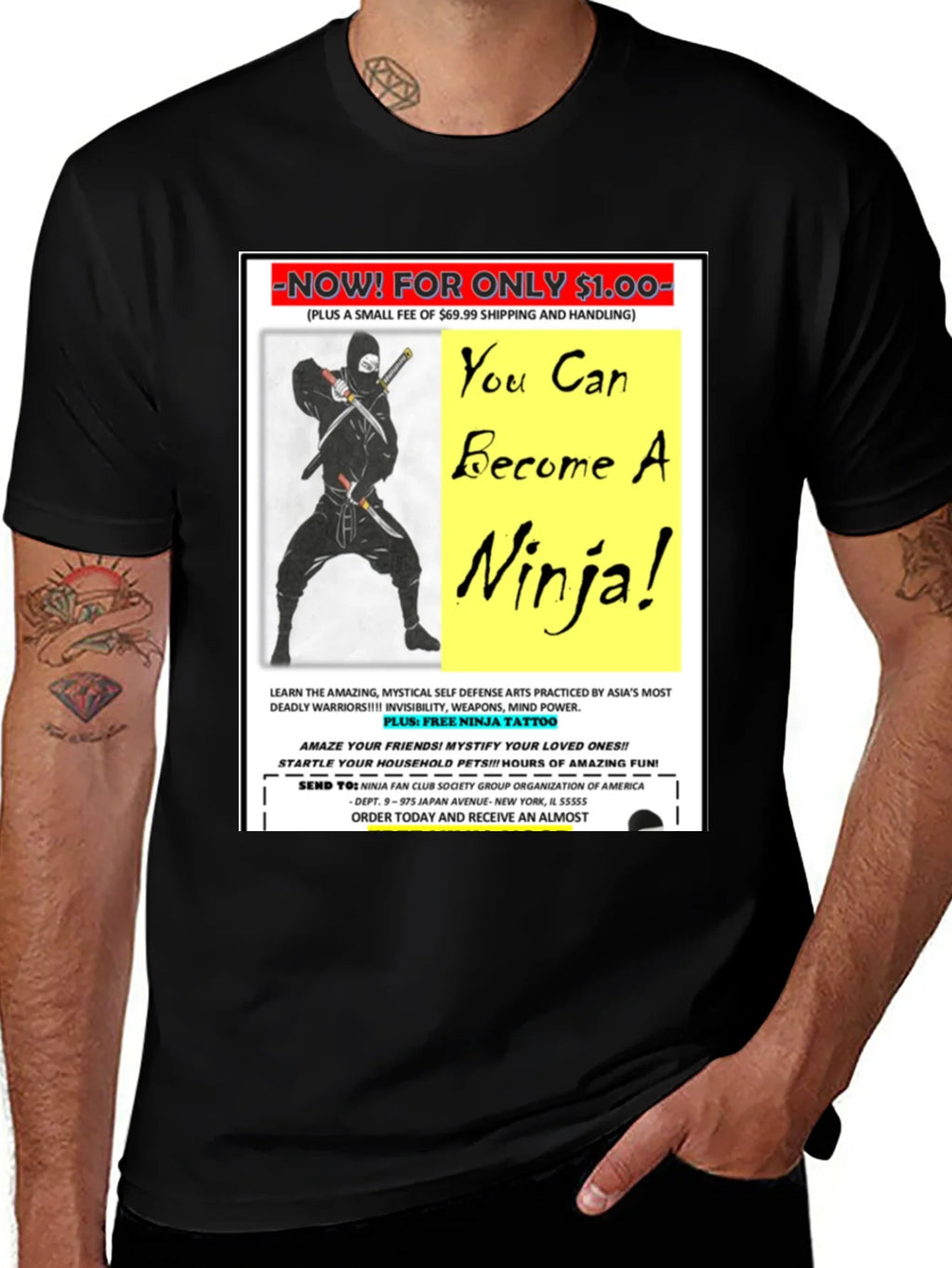 Become A Ninja! Novelty Graphic T-Shirt product image 1