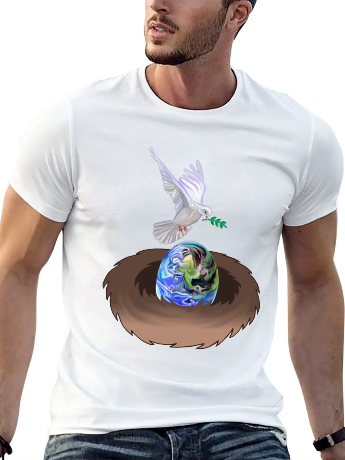 Dove Peace Nest Earth Graphic Tee product image 10