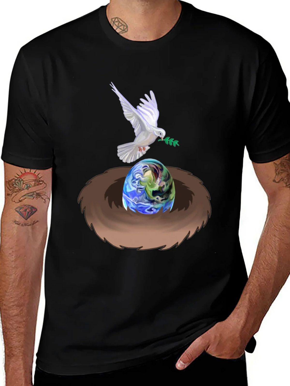 Dove Peace Nest Earth Graphic Tee product image 1