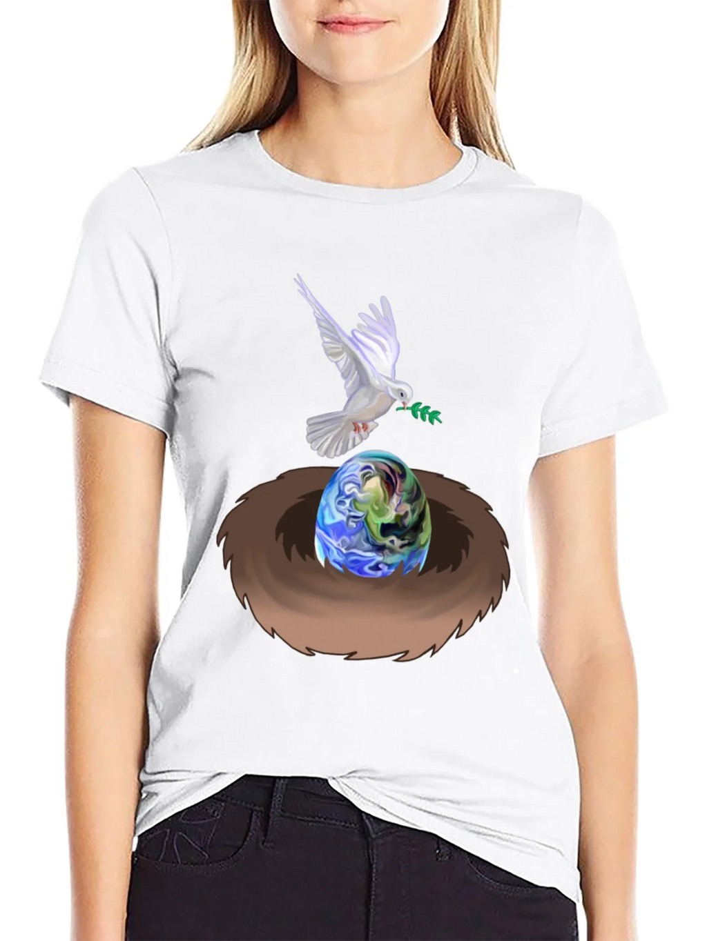 Dove Peace Nest Earth Graphic Tee product image 6