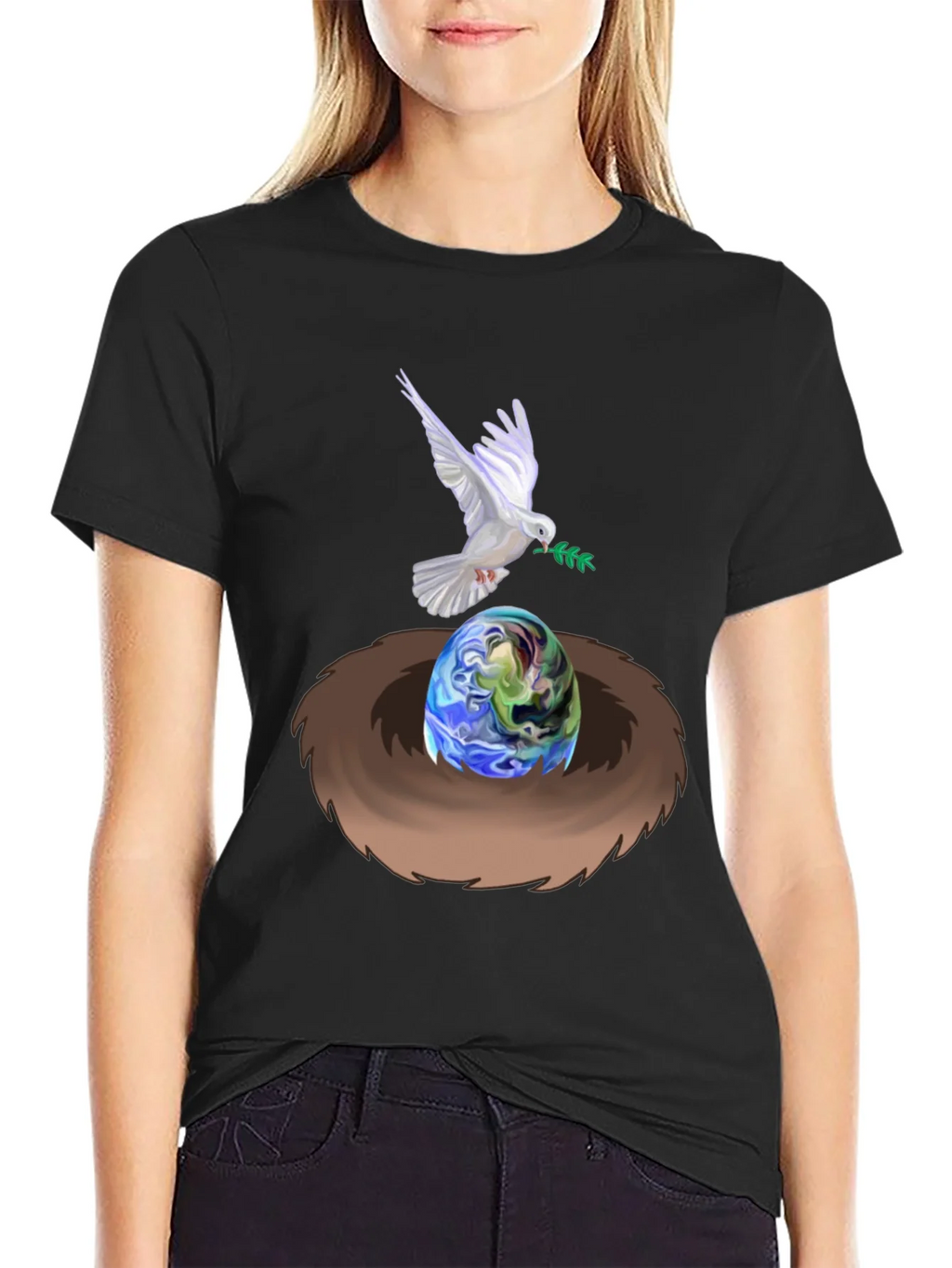 Dove Peace Nest Earth Graphic Tee product image 2