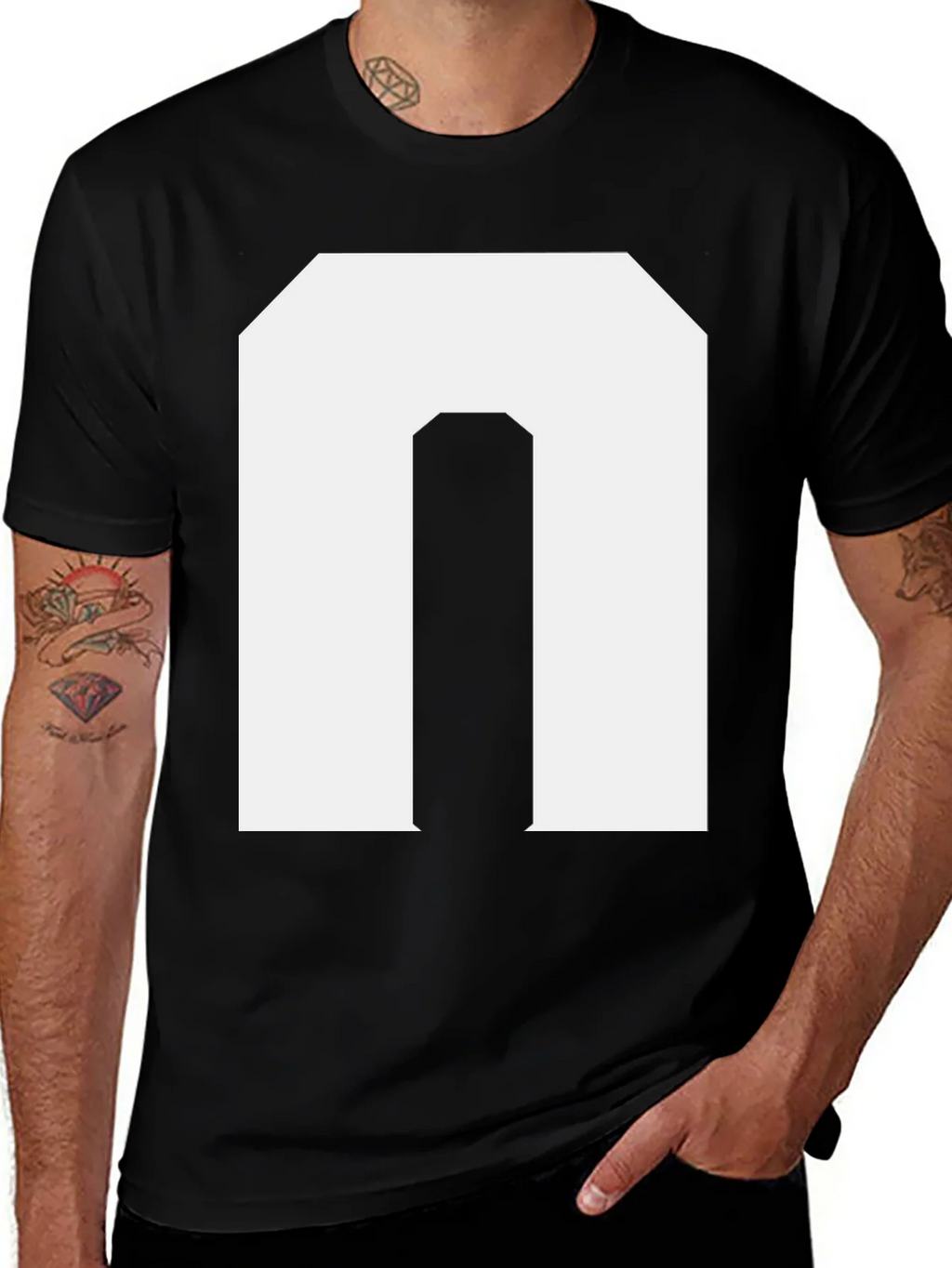 Bold Initial N Graphic Tee - Black product image 1