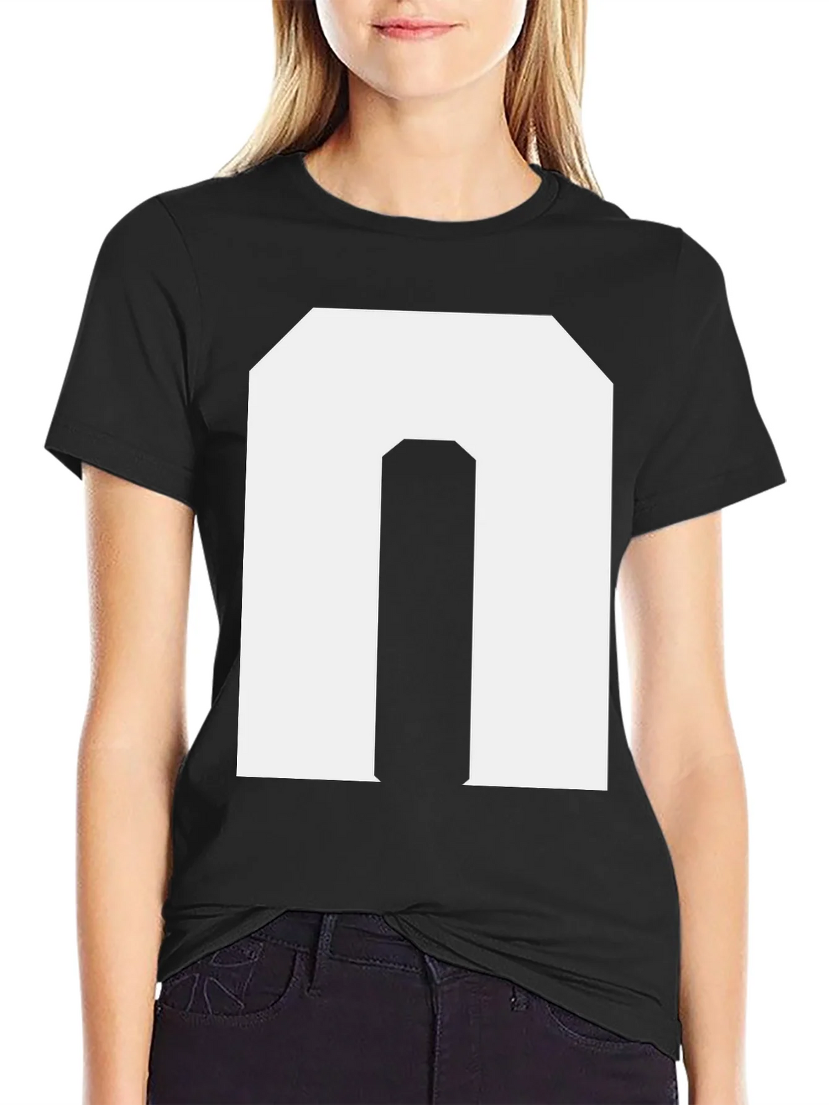 Bold Initial N Graphic Tee - Black product image 2