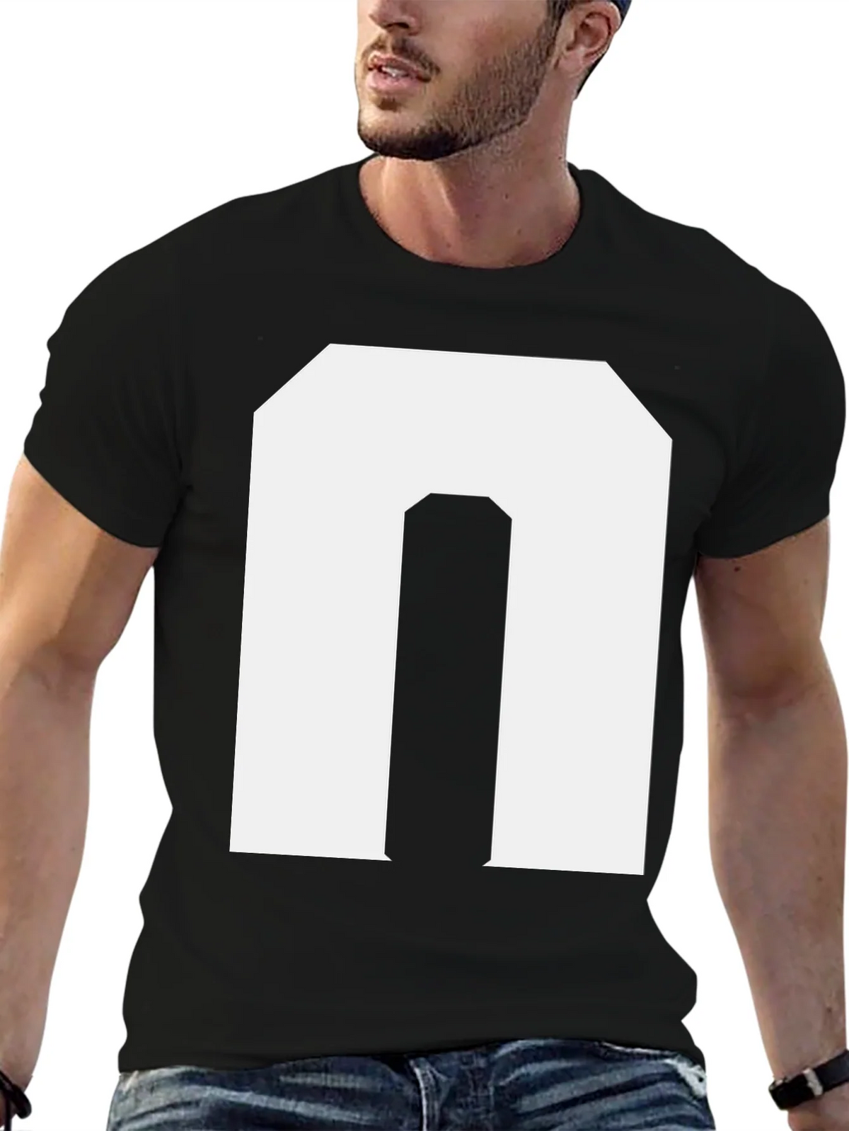 Bold Initial N Graphic Tee - Black product image 6