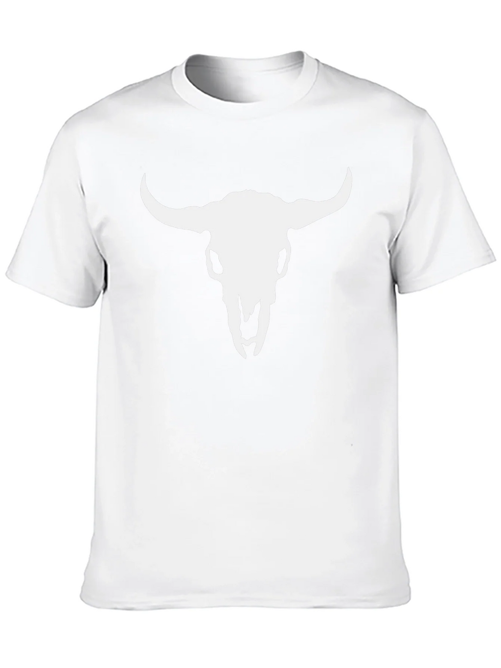 White Bull Skull Graphic Black T-Shirt product image 9