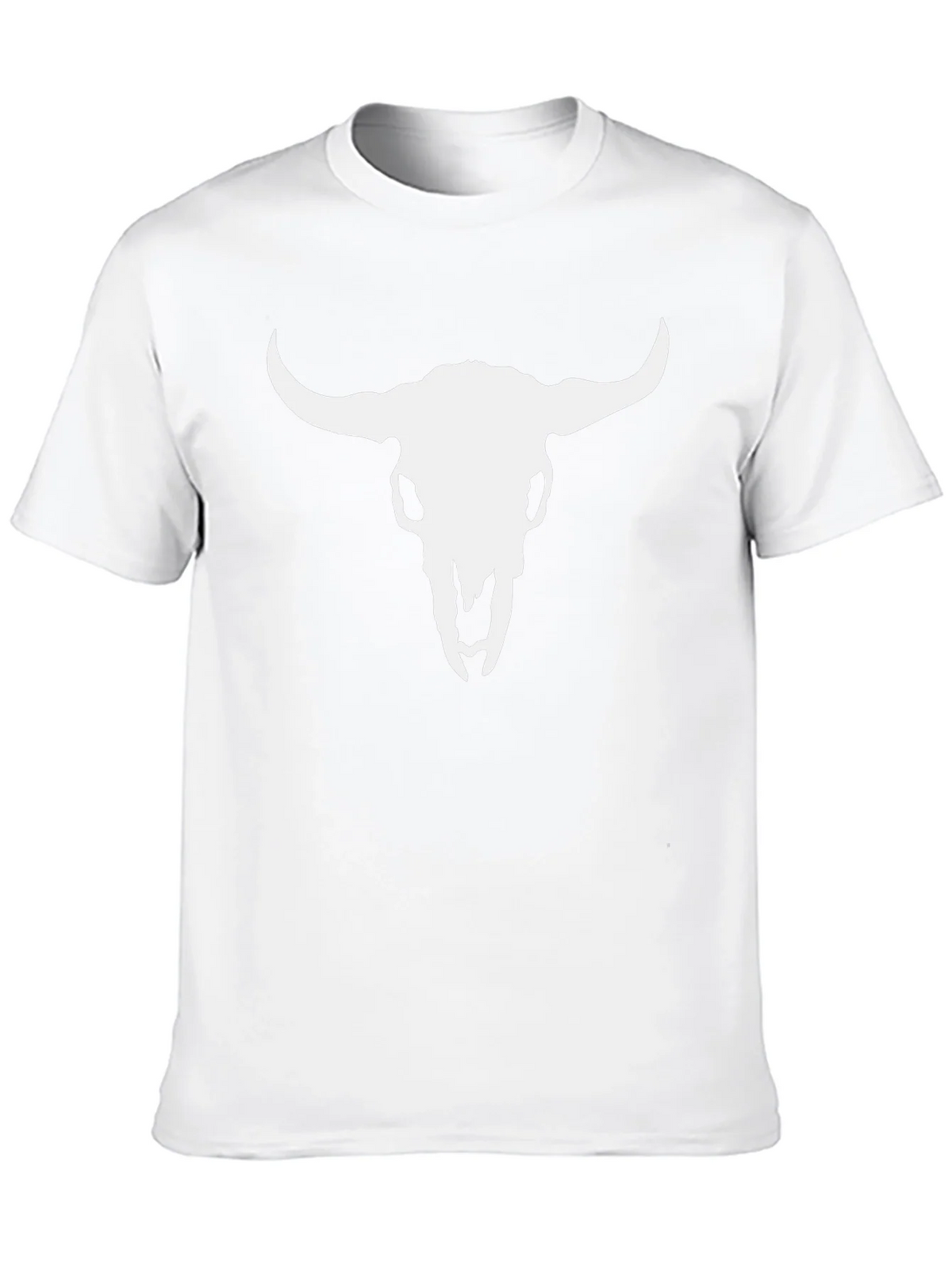 White Bull Skull Graphic Black T-Shirt product image 9