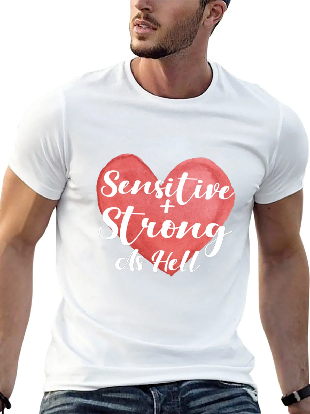 Sensitive & Strong As Hell Graphic T-Shirt product image 12