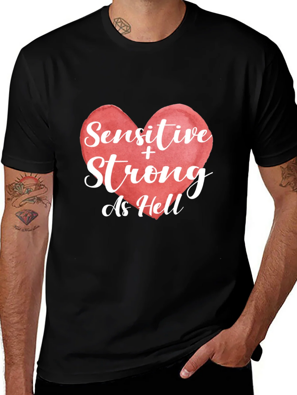 Sensitive & Strong As Hell Graphic T-Shirt product image 1