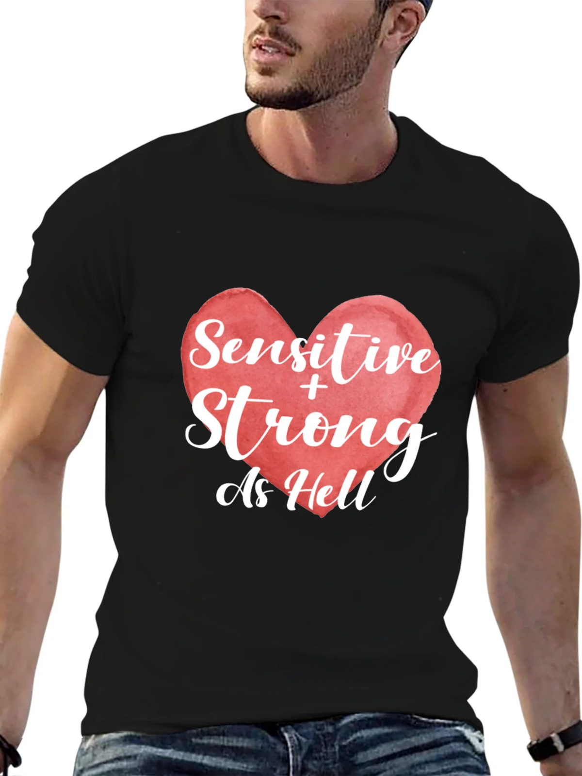 Sensitive & Strong As Hell Graphic T-Shirt product image 6