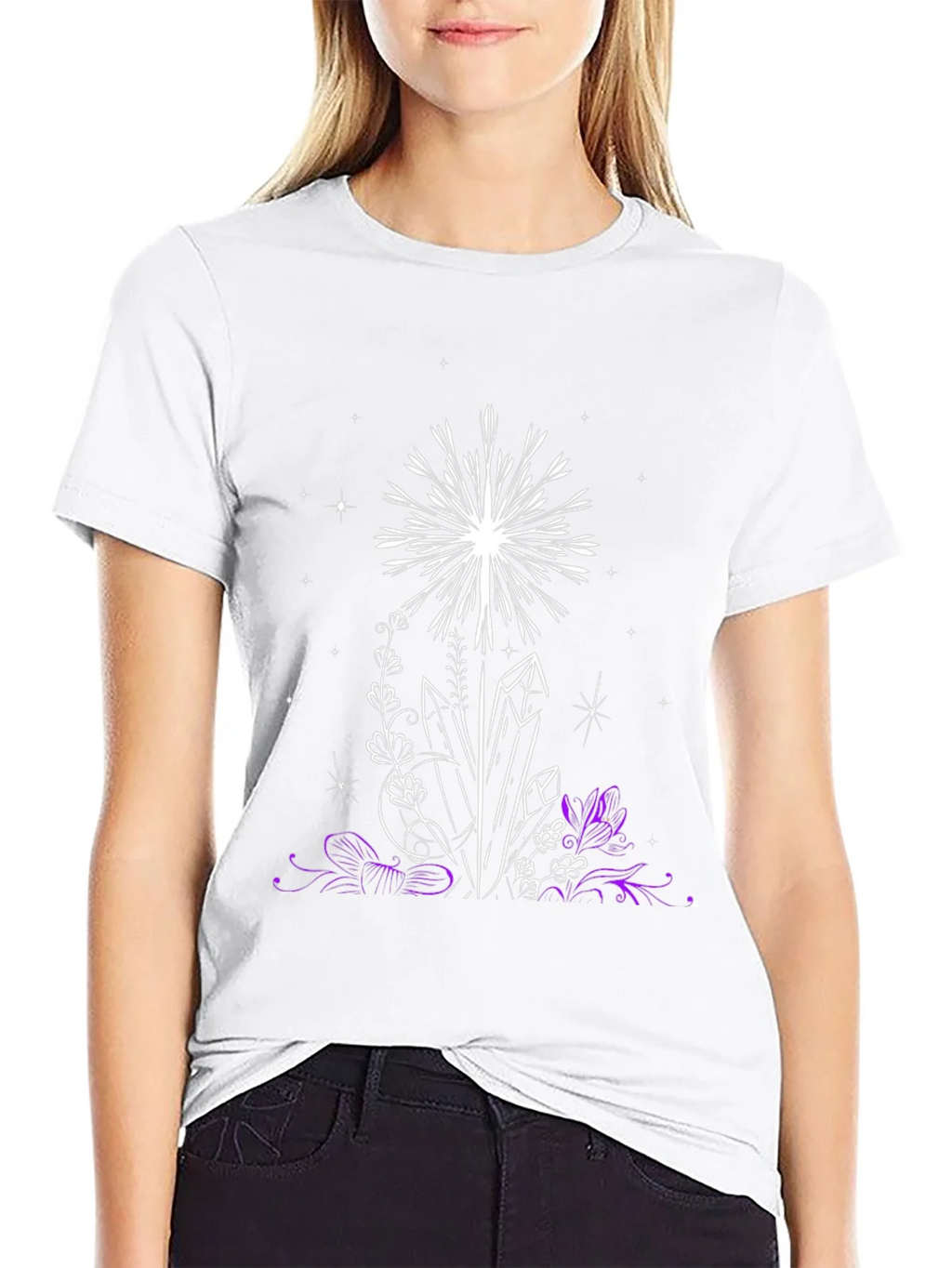 Crystal & Floral Graphic Black T-Shirt product image 8