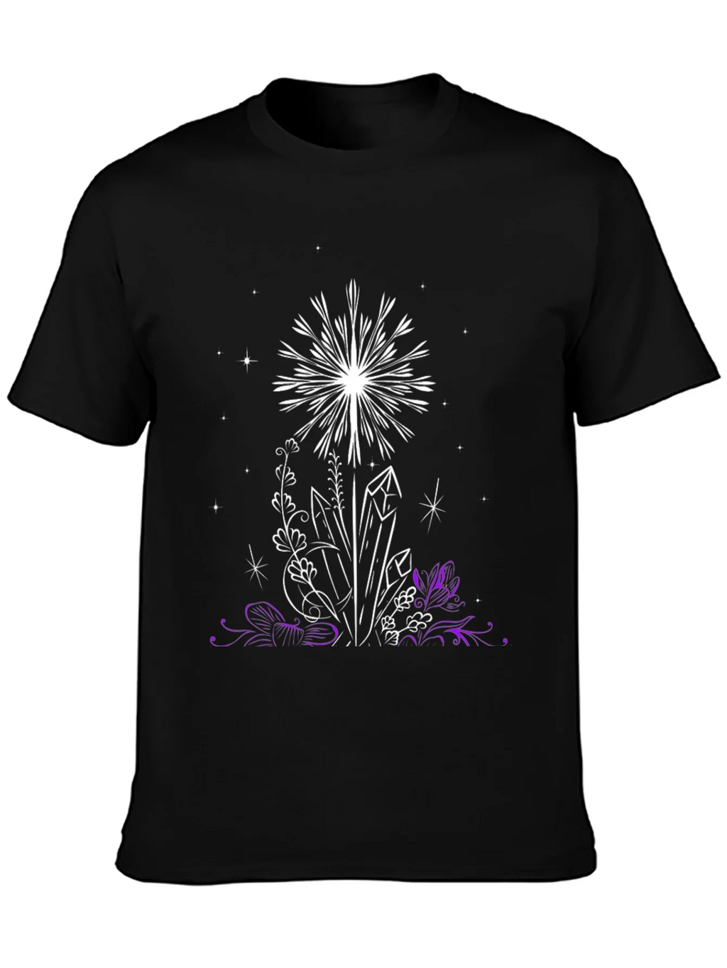 Crystal & Floral Graphic Black T-Shirt product image 3