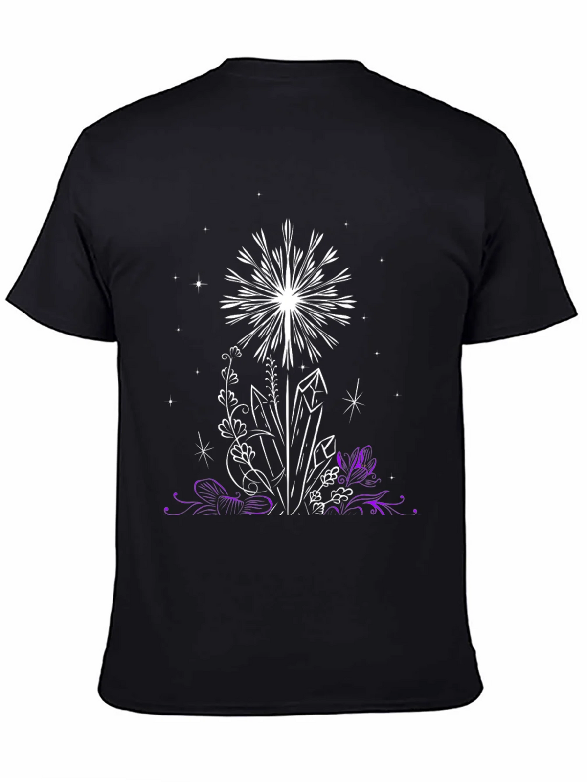 Crystal & Floral Graphic Black T-Shirt product image 4
