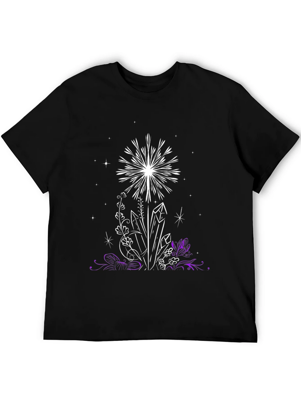 Crystal & Floral Graphic Black T-Shirt product image 5
