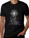 Crystal & Floral Graphic Black T-Shirt product image 1