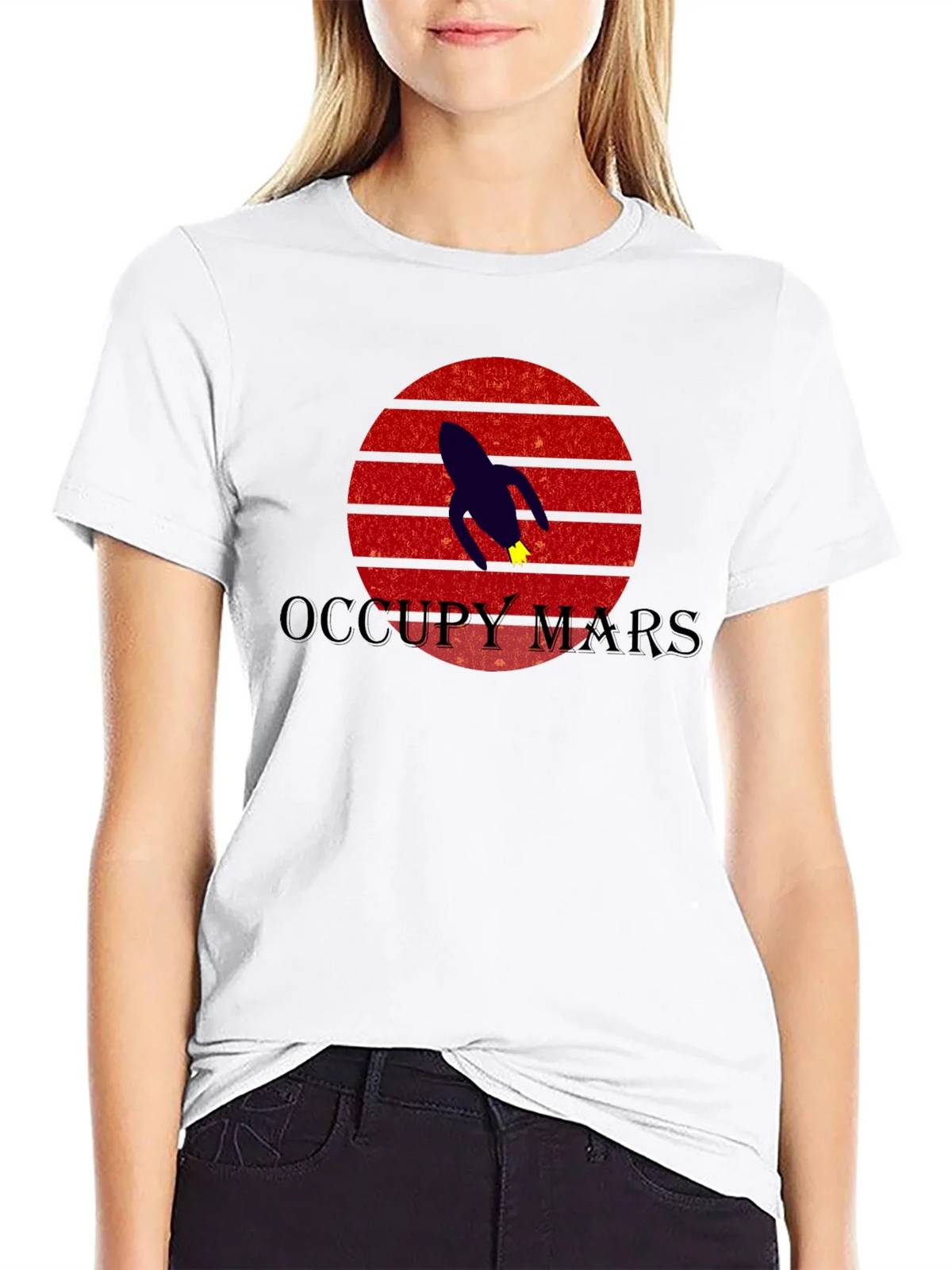 Occupy Mars T-Shirt - Retro Rocket Design product image 6
