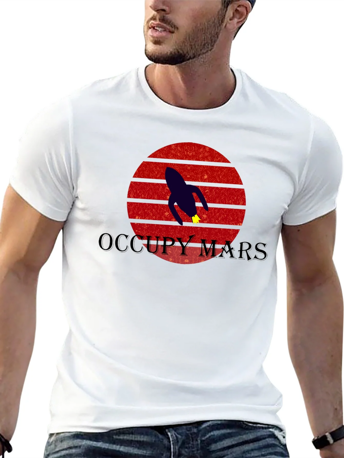 Occupy Mars T-Shirt - Retro Rocket Design product image 9