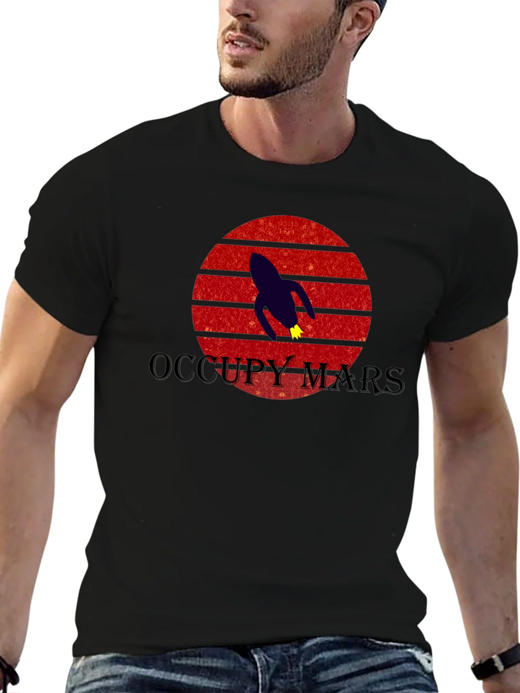 Occupy Mars T-Shirt - Retro Rocket Design product image 5