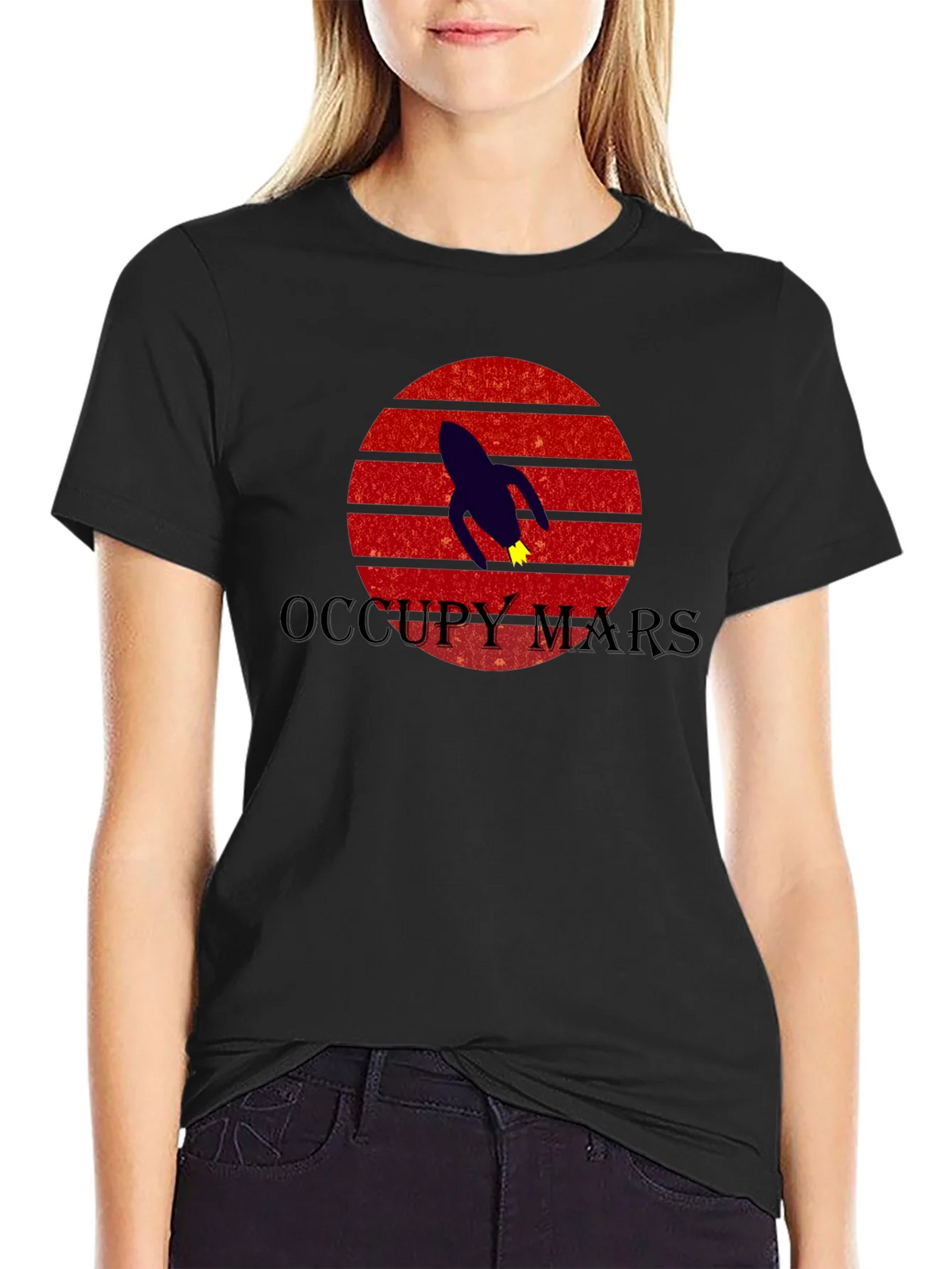 Occupy Mars T-Shirt - Retro Rocket Design product image 2