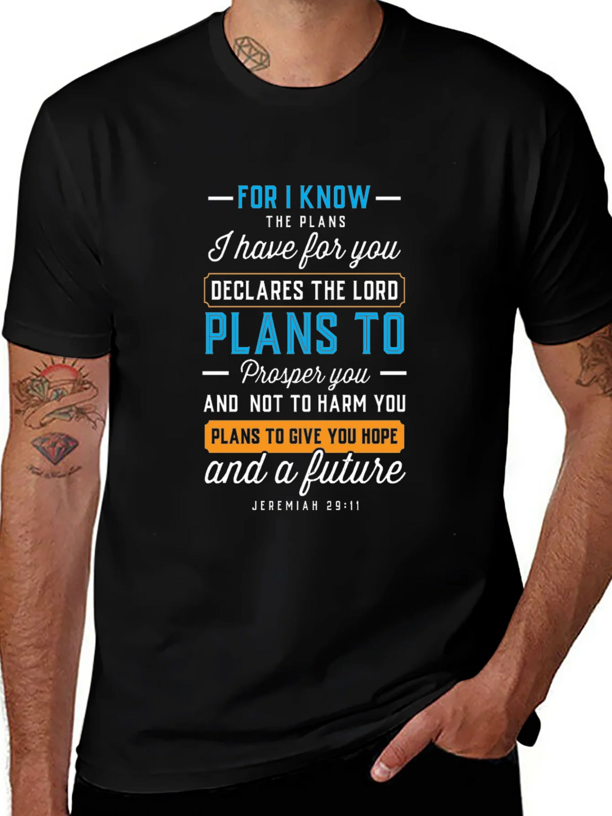 Faith-Inspired T-Shirt: Jeremiah 29:11 Verse Design product image 1
