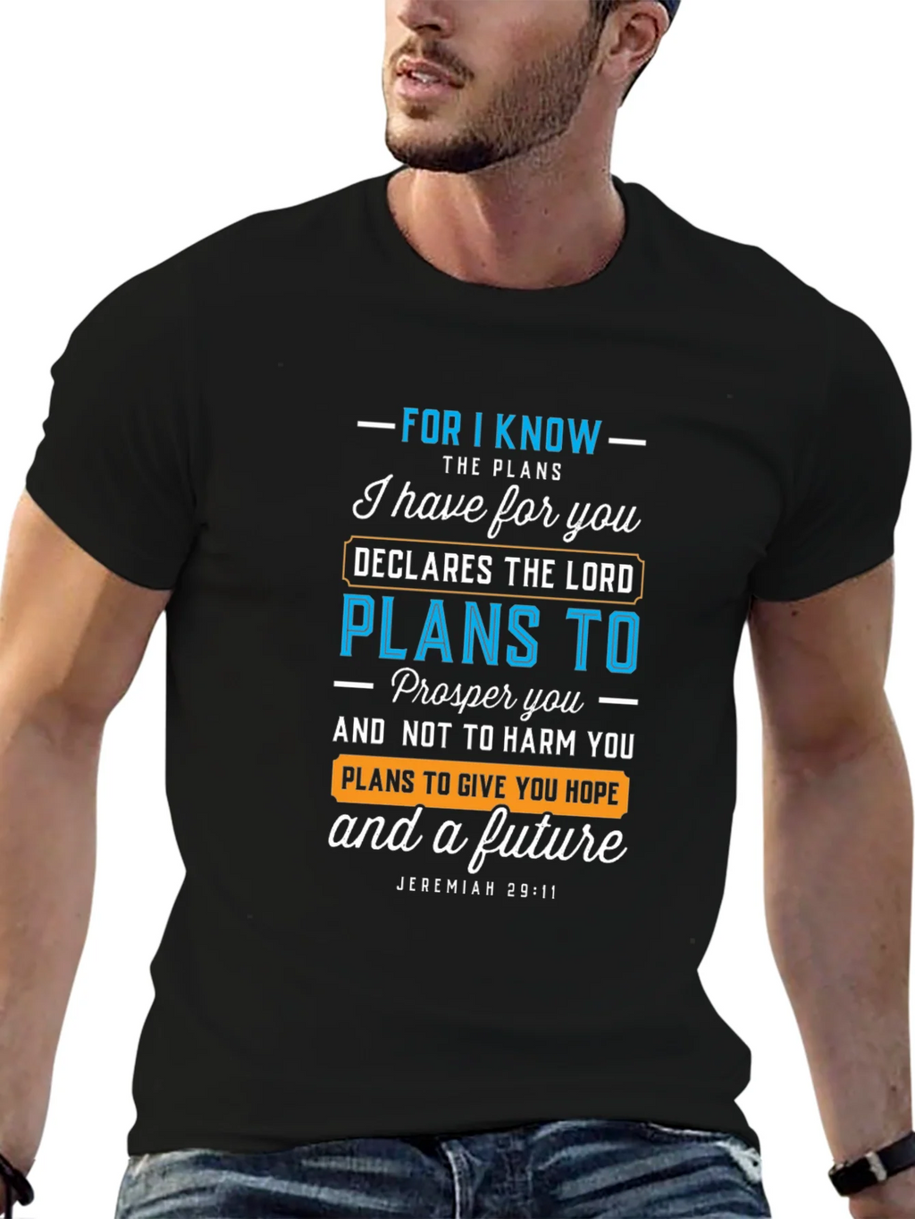 Faith-Inspired T-Shirt: Jeremiah 29:11 Verse Design product image 4