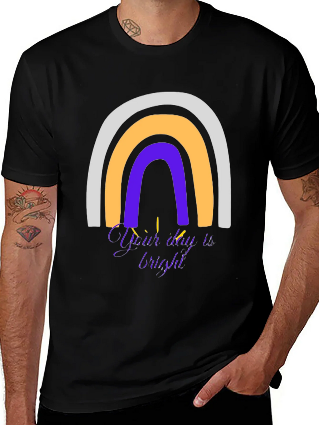 Rainbow Graphic T-Shirt - Your Day is Bright! product image 1