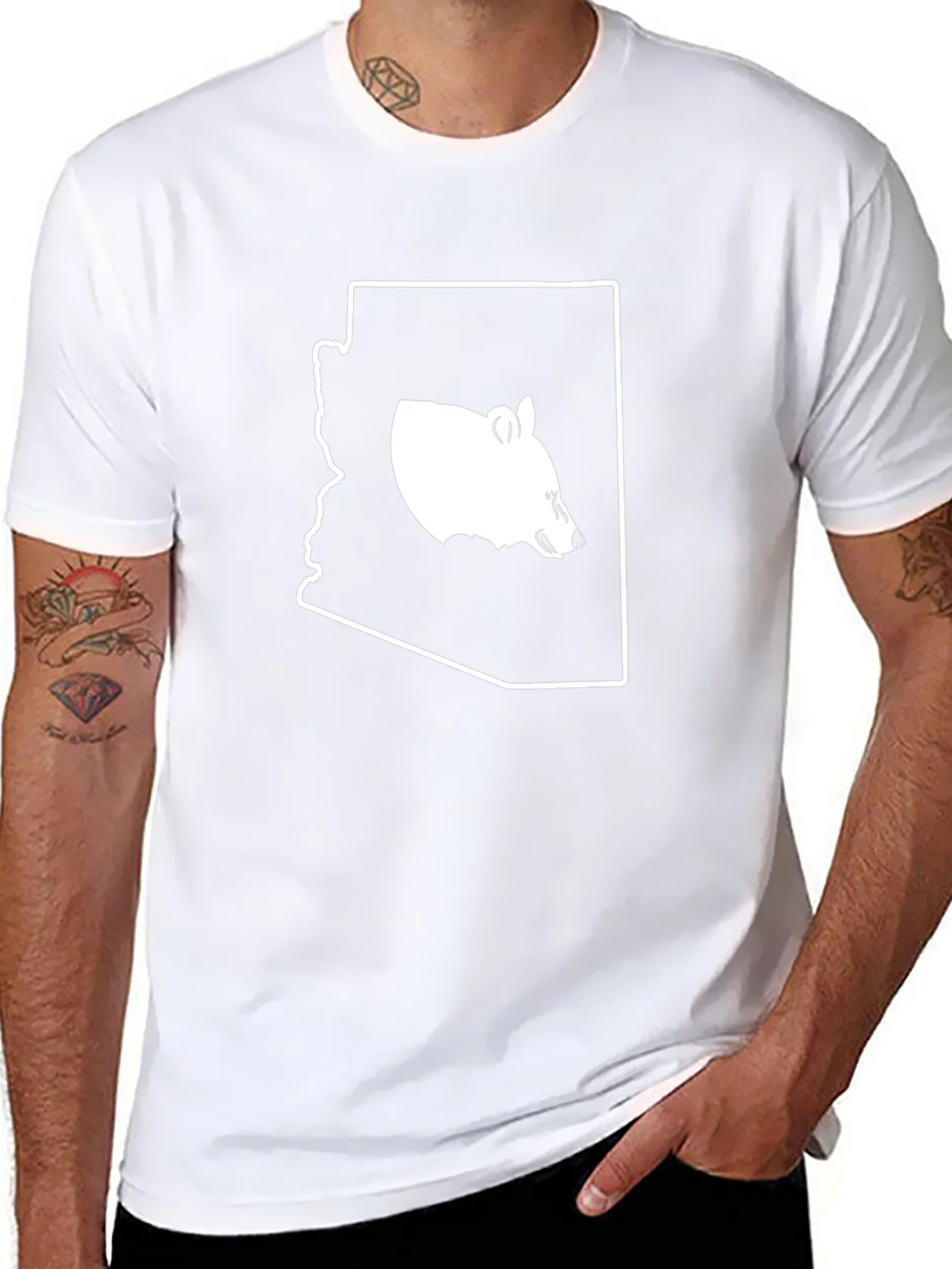 Arizona Bear Graphic T-Shirt - Black Cotton Tee product image 7