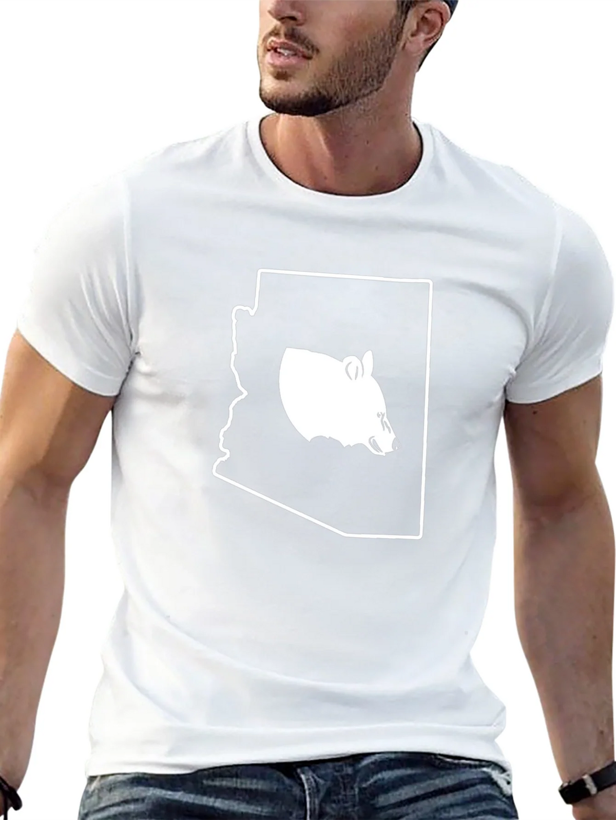 Arizona Bear Graphic T-Shirt - Black Cotton Tee product image 12