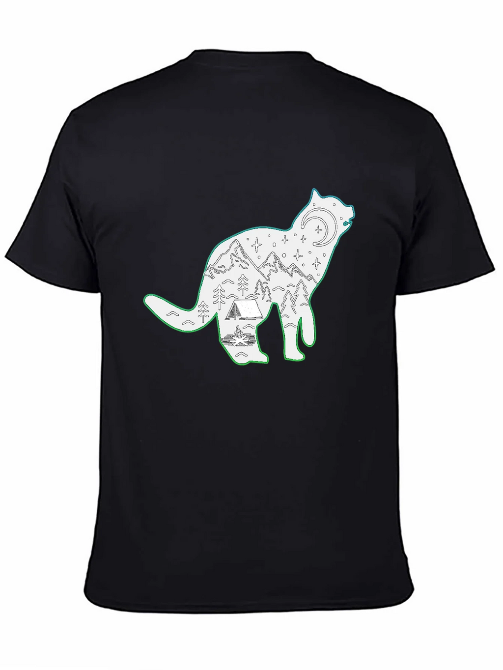 Wolf Scene Graphic Black T-Shirt product image 4