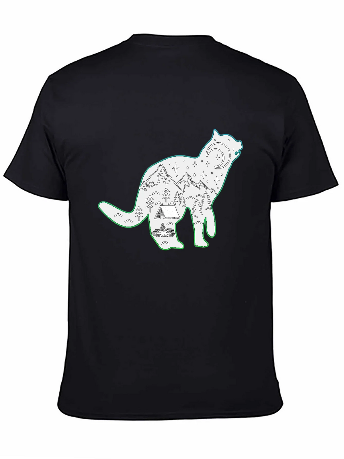 Wolf Scene Graphic Black T-Shirt product image 4