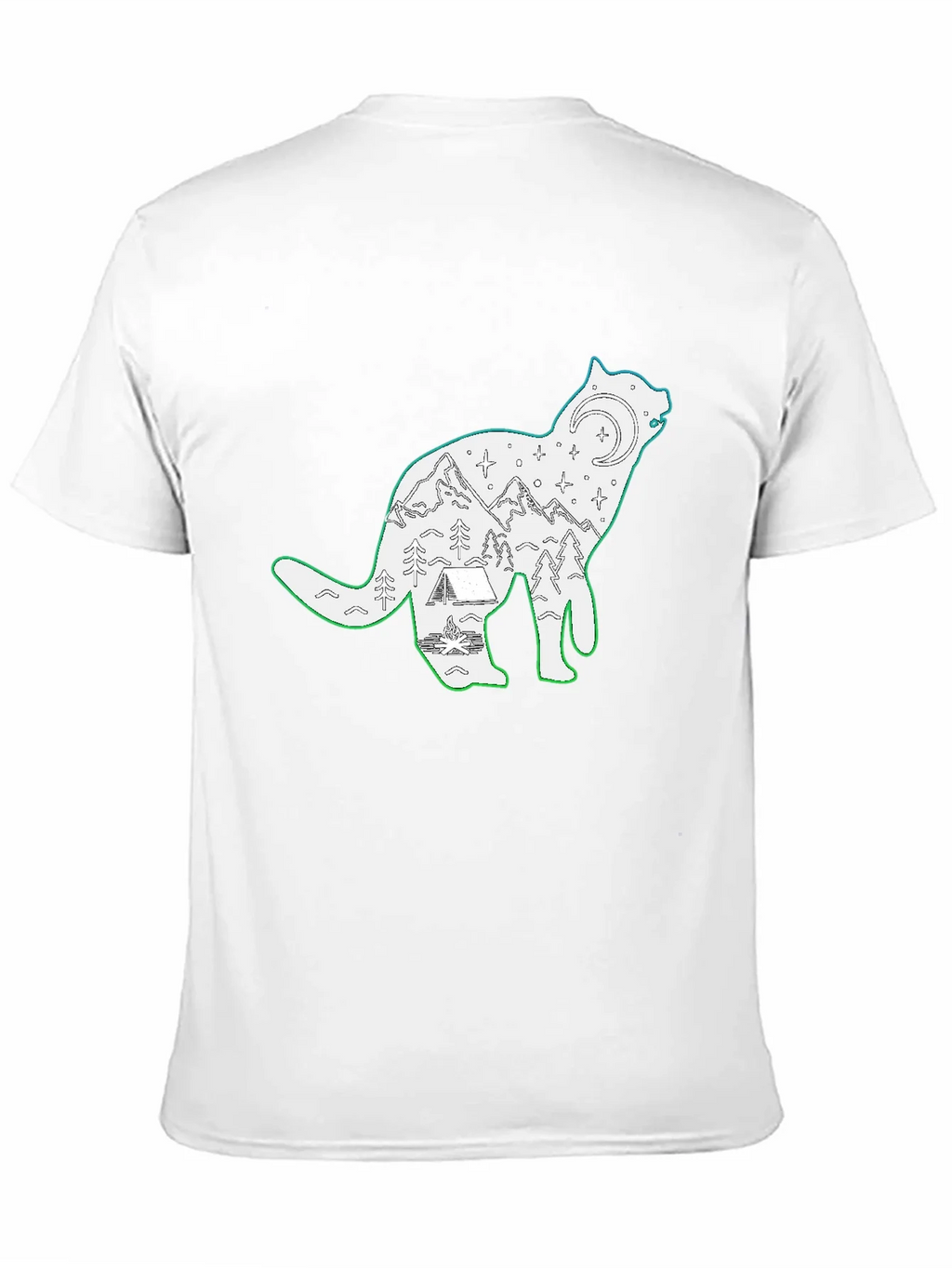 Wolf Scene Graphic Black T-Shirt product image 10