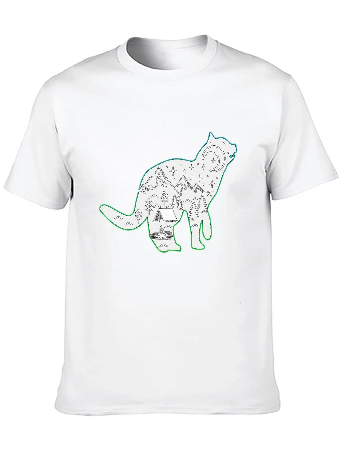 Wolf Scene Graphic Black T-Shirt product image 9