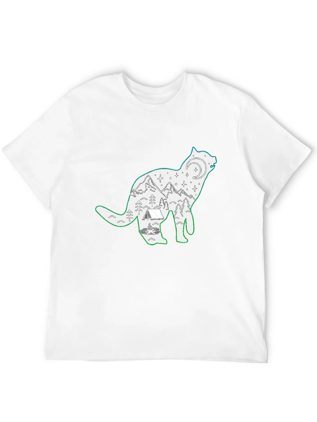 Wolf Scene Graphic Black T-Shirt product image 11