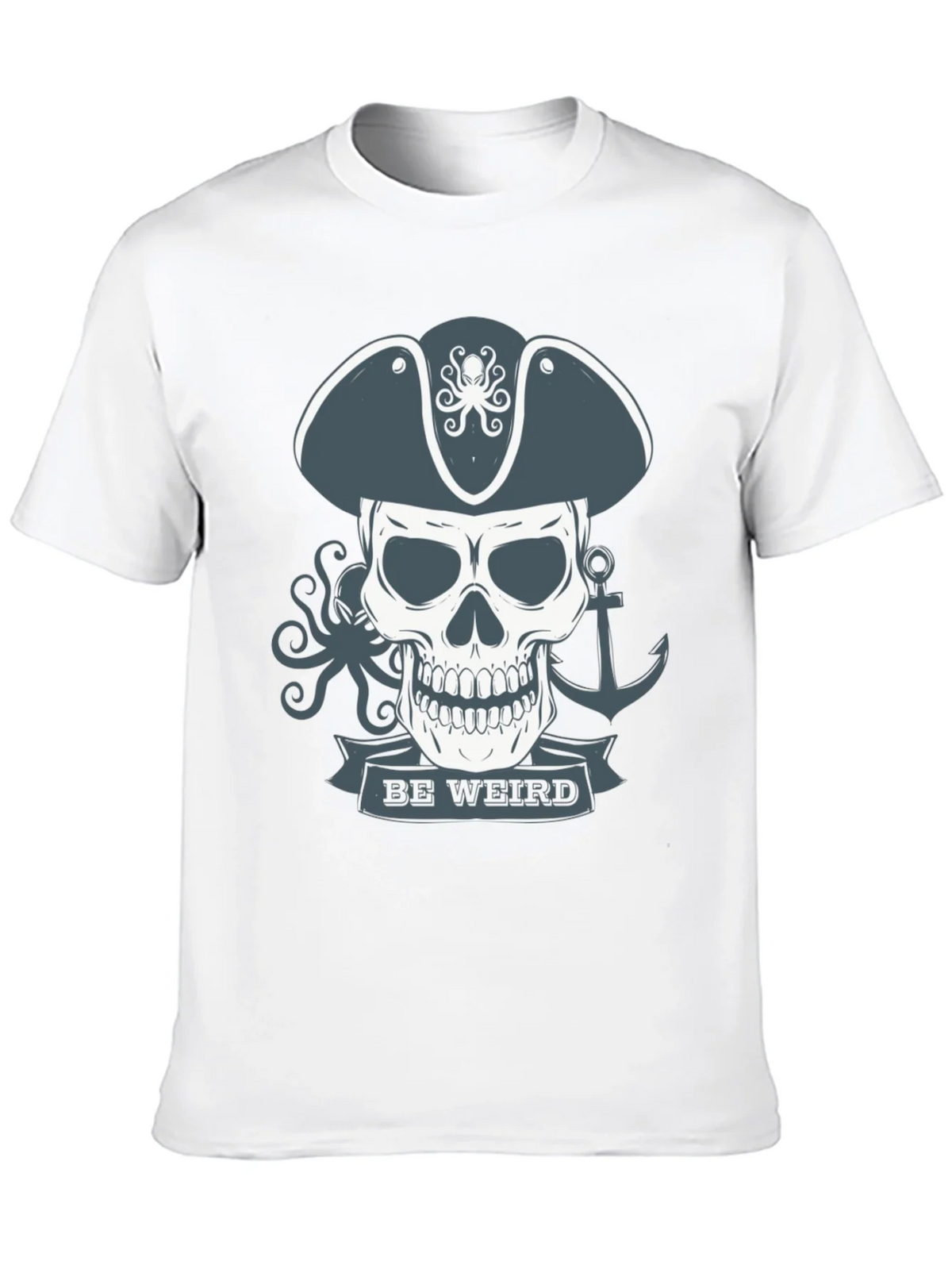 Be Weird Pirate Skull T-Shirt - Graphic Tee product image 9