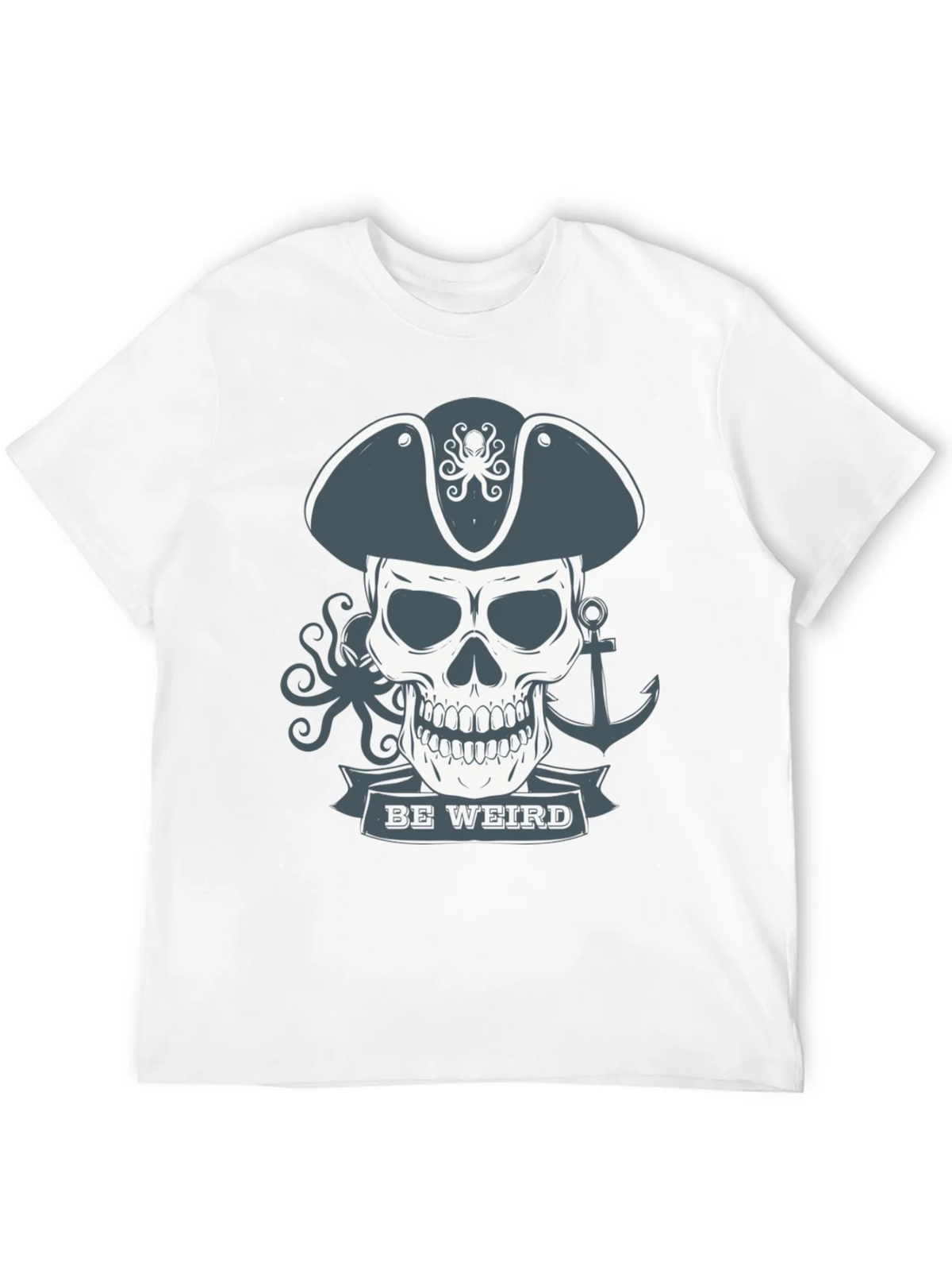 Be Weird Pirate Skull T-Shirt - Graphic Tee product image 11