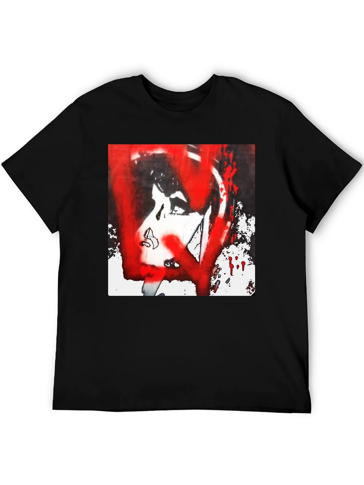 Graphic Tee: Red and White Abstract Print product image 5