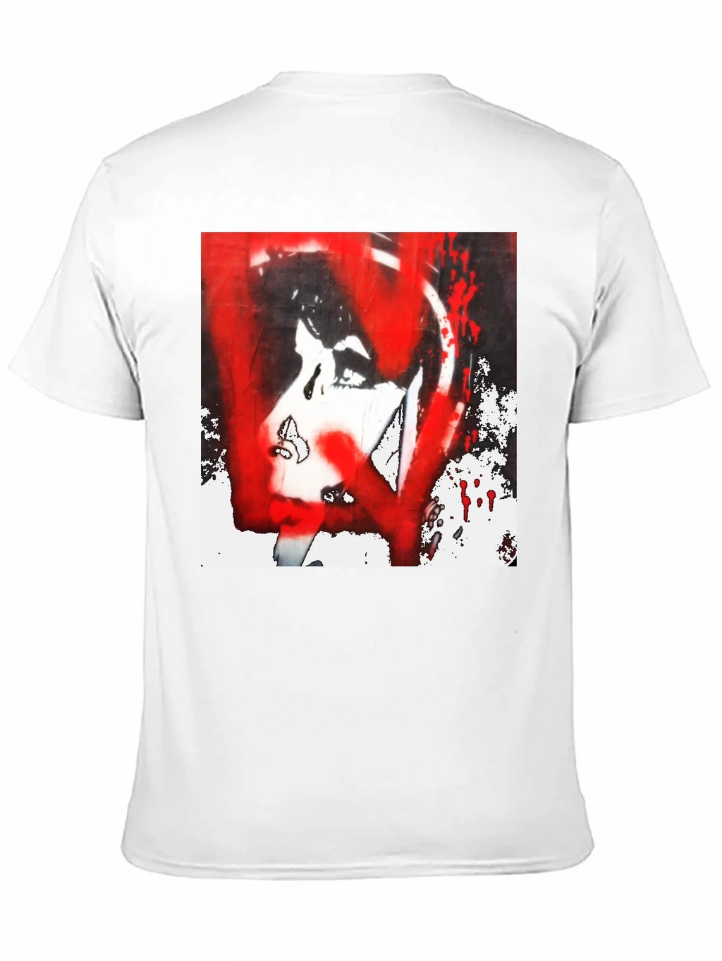 Graphic Tee: Red and White Abstract Print product image 10