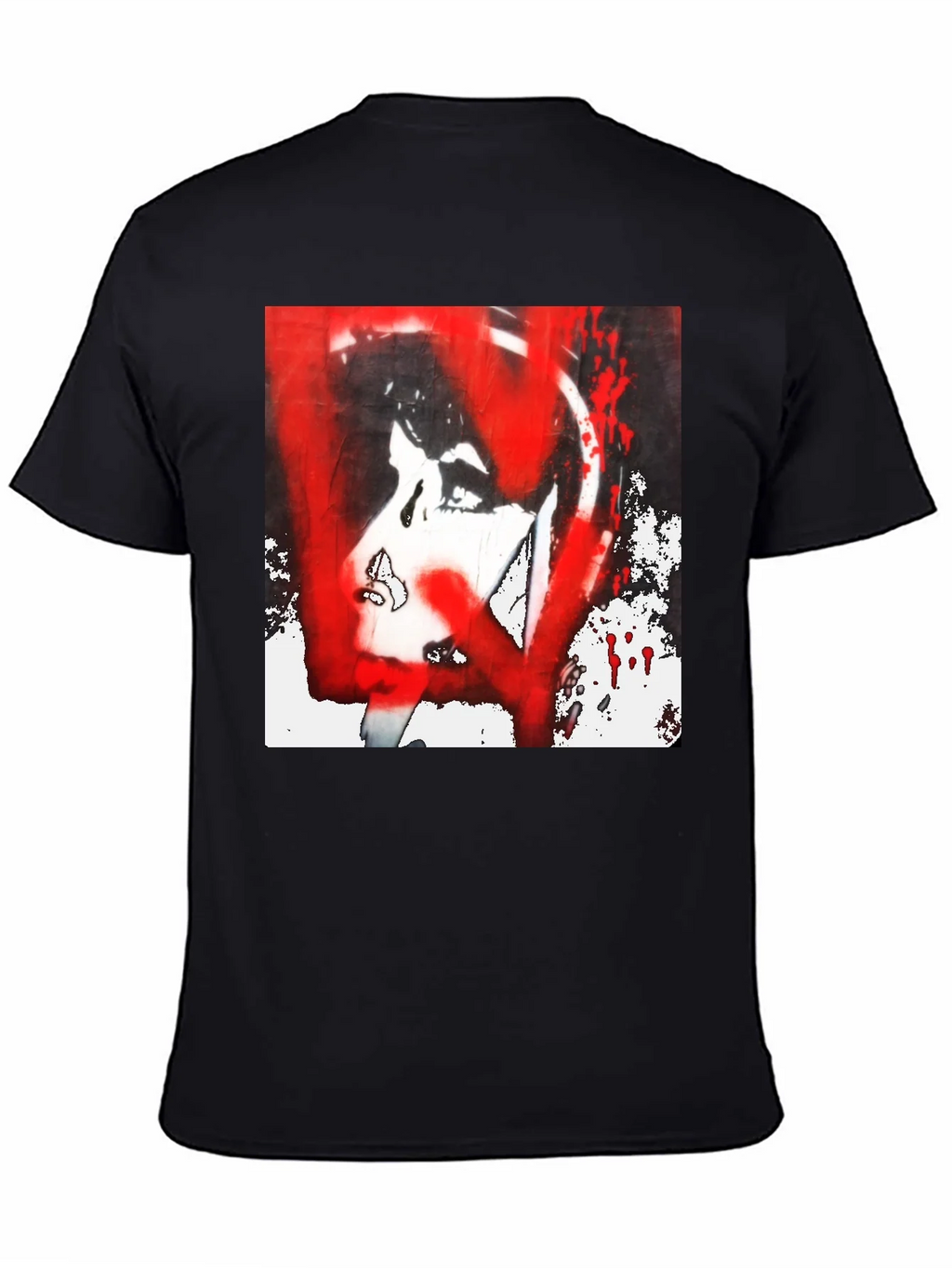 Graphic Tee: Red and White Abstract Print product image 4