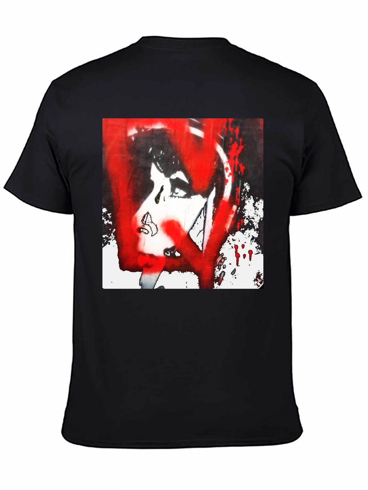 Graphic Tee: Red and White Abstract Print product image 4